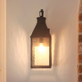 Glencrest 23 Inch 1 Light Dark Bronze Exterior Wall Sconce With Clear Water Glass