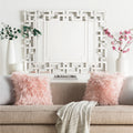 Glenda Greek Key Beveled Framed Mirror 35.5 X 45 Silver 35.5 X 45