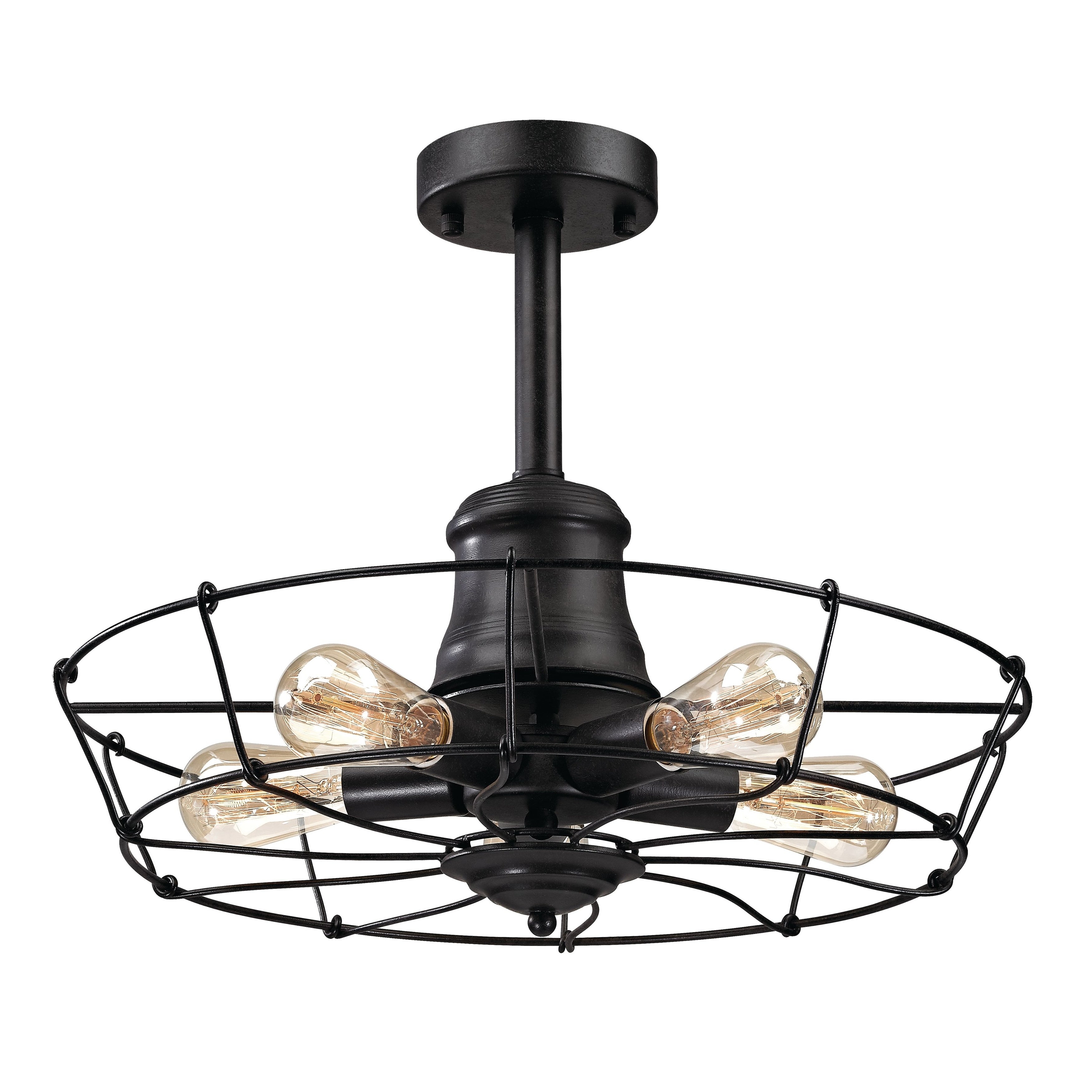 Glendora 20 Wide 5 Light Semi Flush Mount Wrought Iron Black 20 Inch W