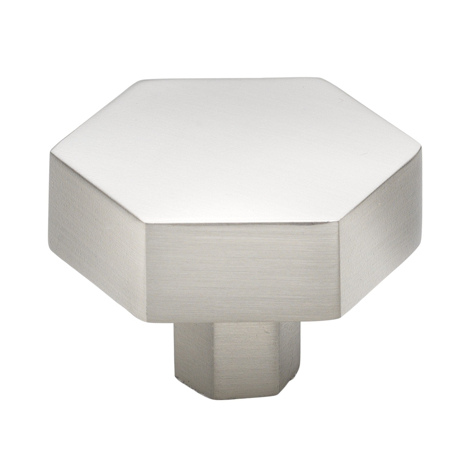 Gliderite 1 1 2 Inch Satin Nickel Hexagon Cabinet Knobs 10 Pack Satin Nickel