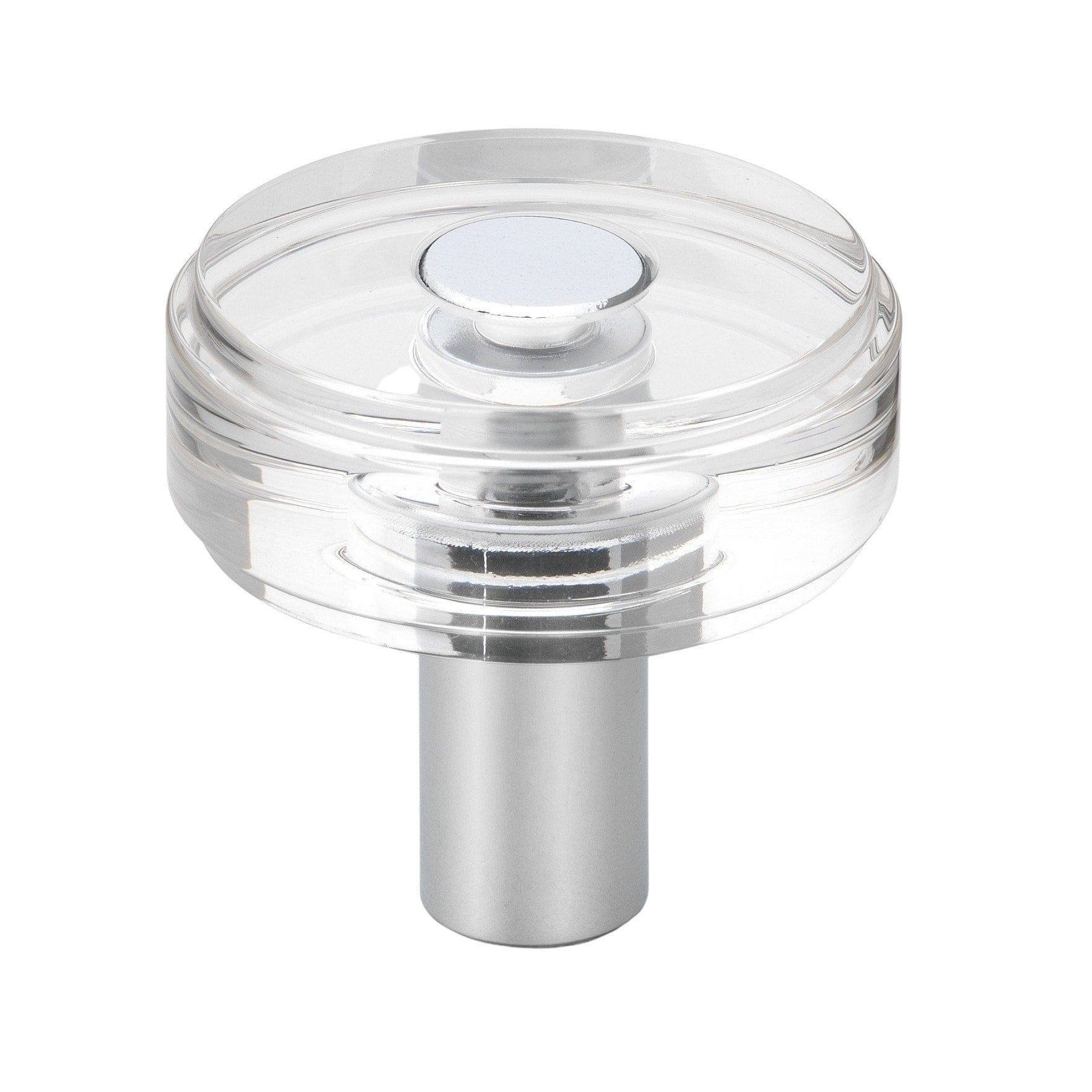 Gliderite 1 1 2 In. Round Clear Cabinet Knobs Polished Chrome 10 Pk Polished Chrome