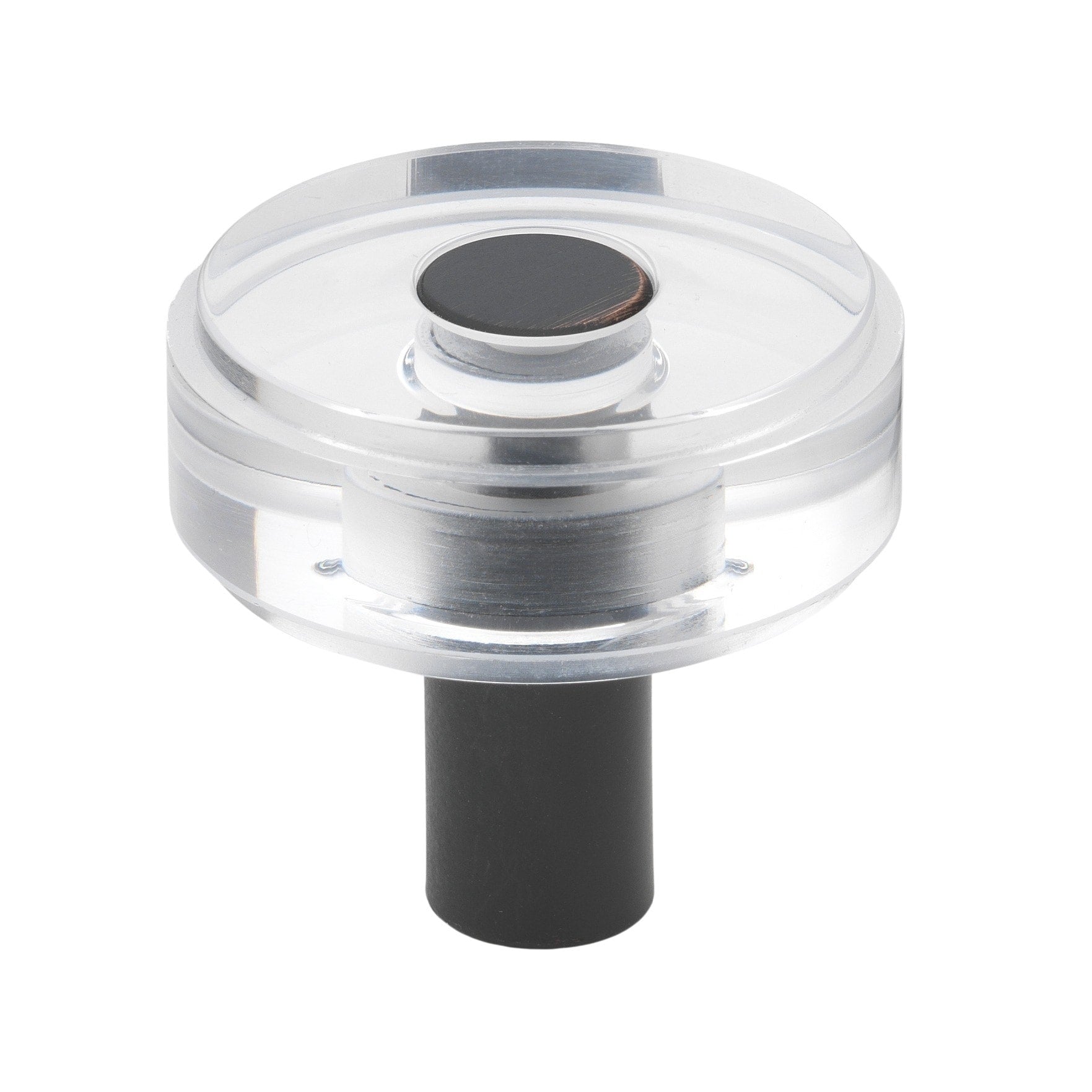 Gliderite 1 1 2 In. Round Clear Cabinet Knobs Rubbed Bronze 10 Pk Oil Rubbed Bronze