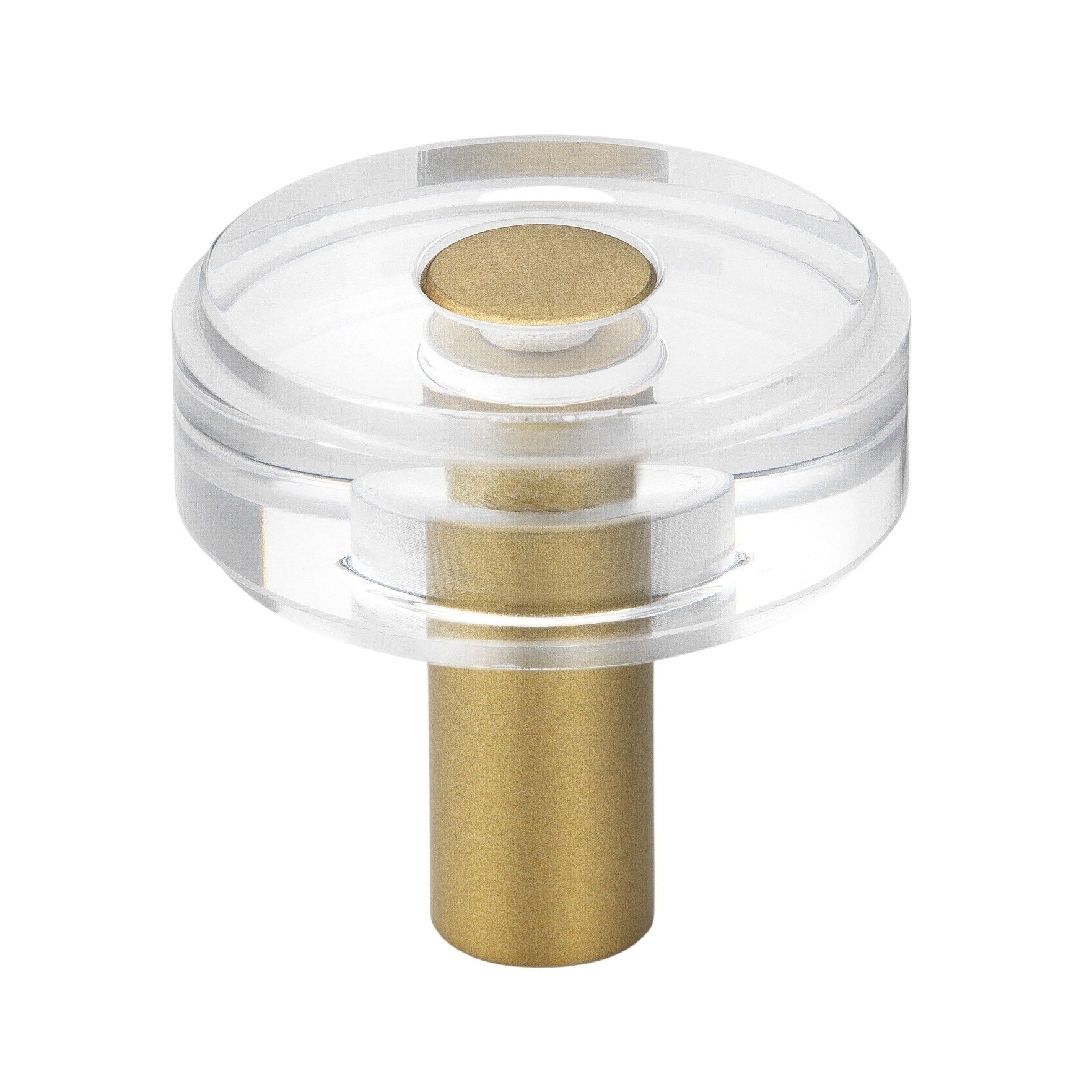 Gliderite 1 1 2 In. Round Clear Cabinet Knobs Satin Gold 10 Pk Satin Gold
