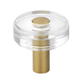 Gliderite 1 1 2 In. Round Clear Cabinet Knobs Satin Gold 5 Pk Satin Gold