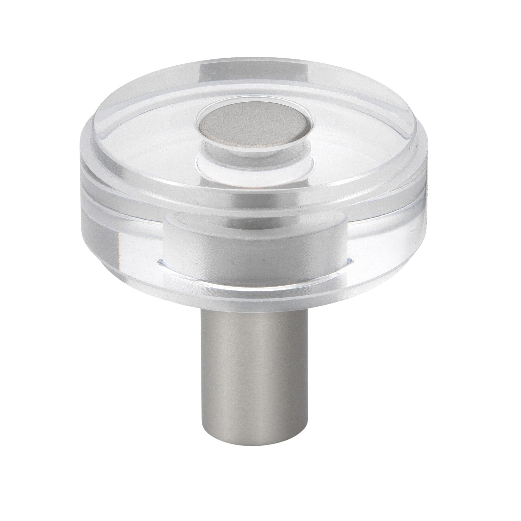Gliderite 1 1 2 In. Round Clear Cabinet Knobs Satin Nickel 5 Pk Satin Nickel