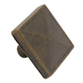 Gliderite 1.125 Inch Antique Brass Classic Square Pyramid Cabinet Knobs Pack Of 10