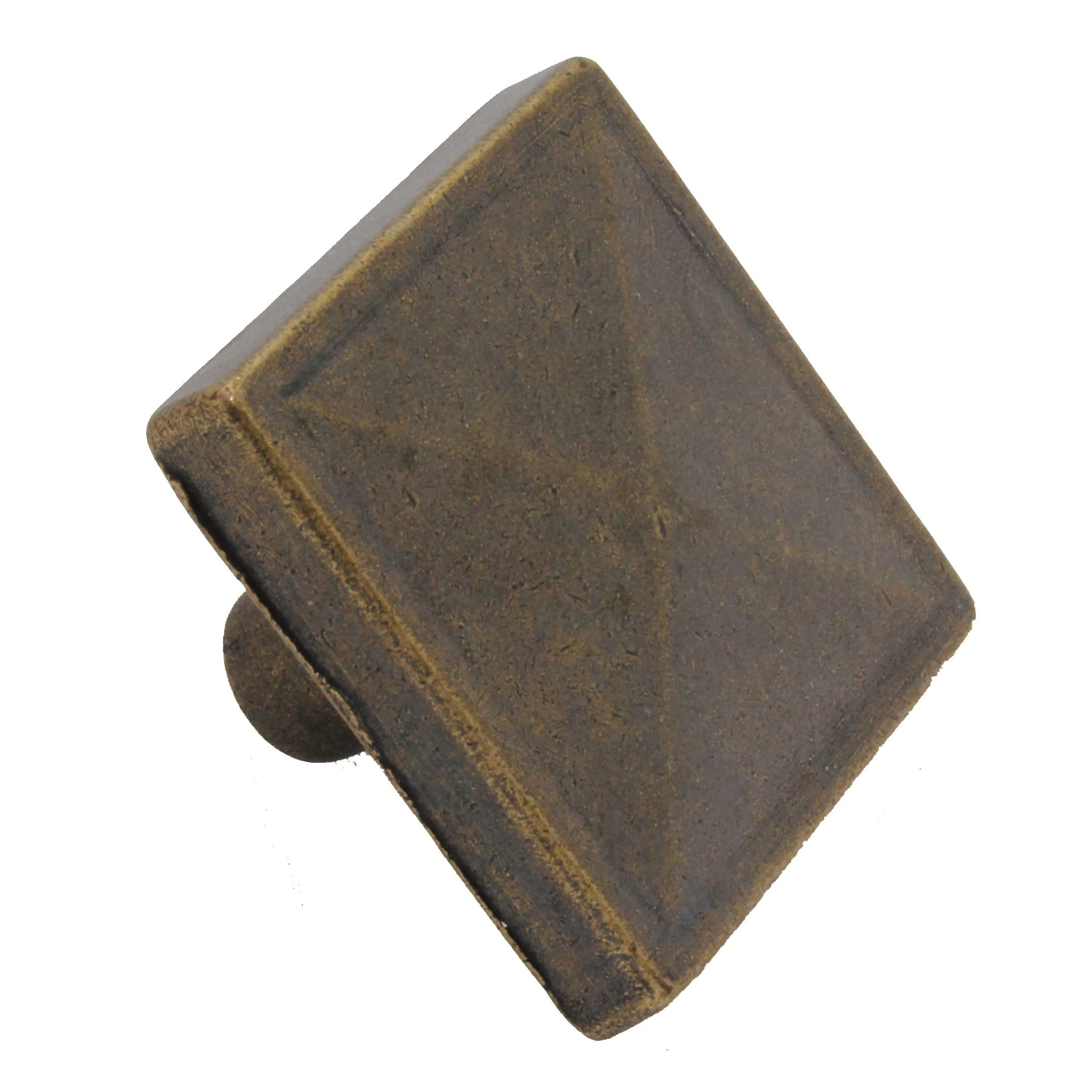 Gliderite 1.125 Inch Antique Brass Classic Square Pyramid Cabinet Knobs Pack Of 10