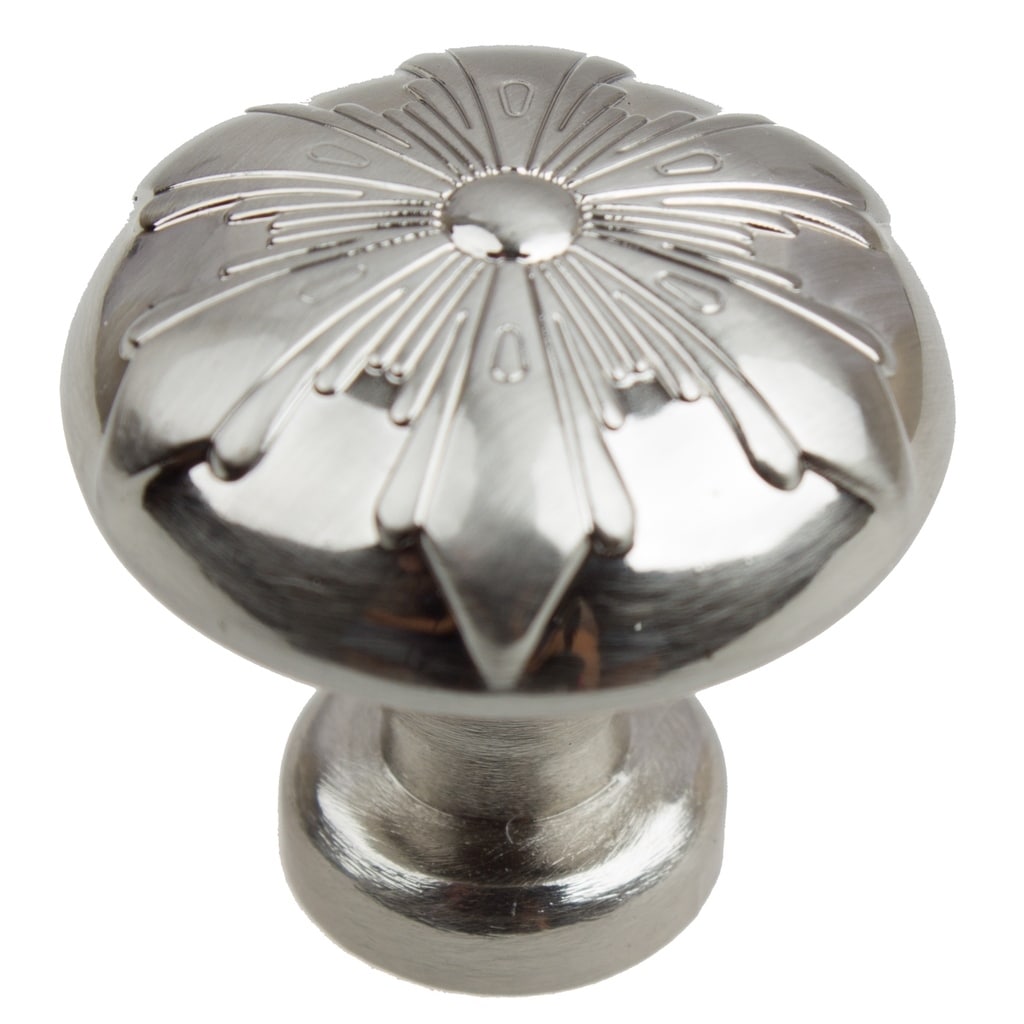 Gliderite 1.125 Inch Satin Nickel Round Snowflake Cabinet Knob Pack Of 10 Or 25