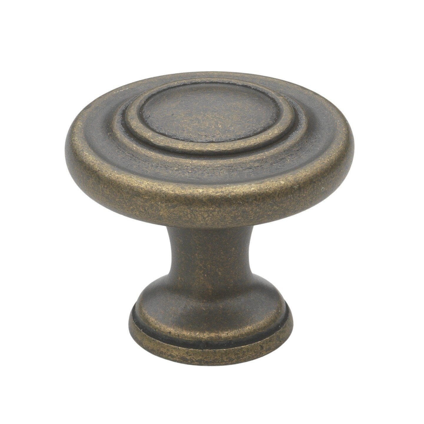 Gliderite 1.25 Inch Antique Brass Classic 3 Ring Round Cabinet Knobs Pack Of 25