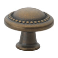 Gliderite 1.25 Inch Antique Brass Round Beaded Cabinet Knobs Pack Of 10