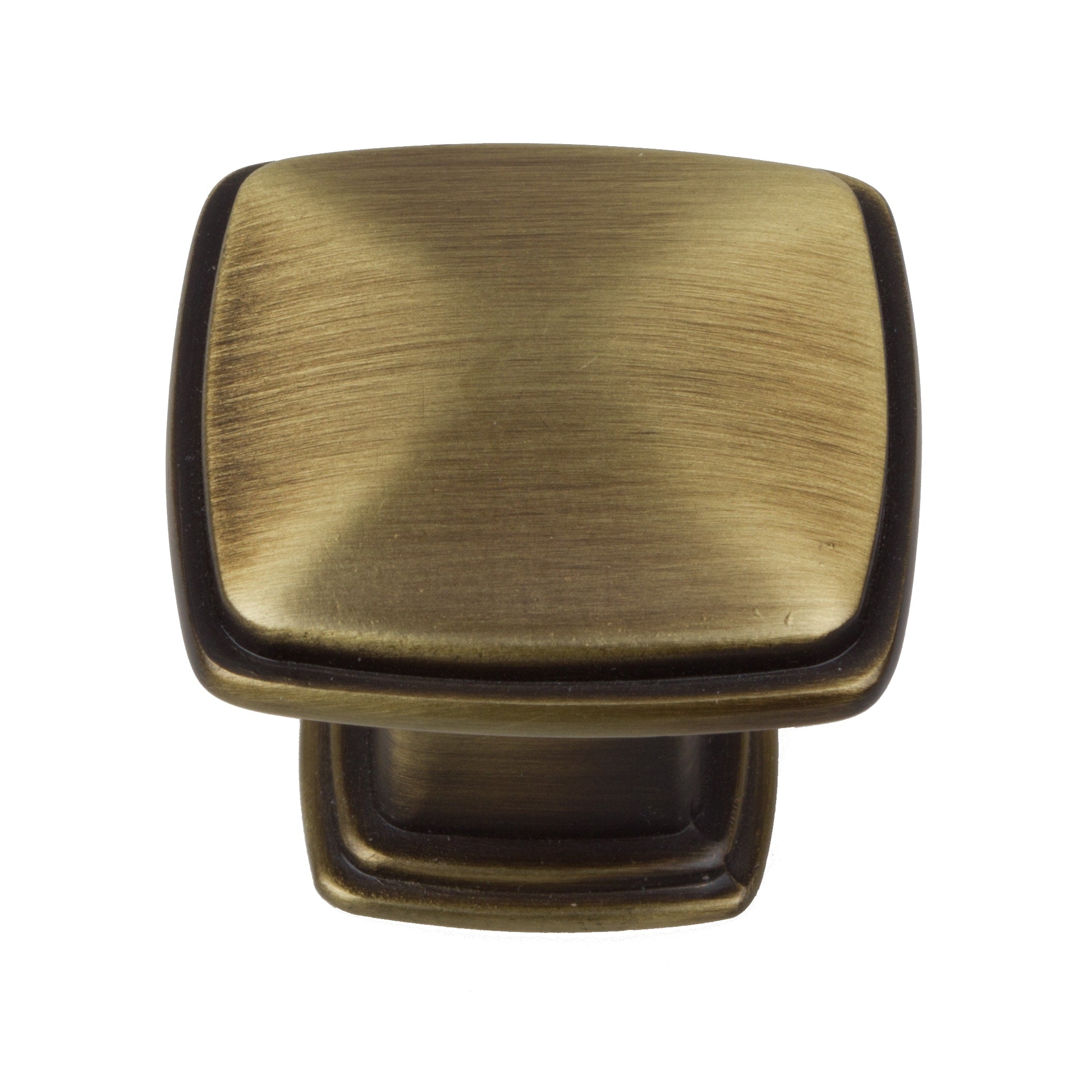 Gliderite 1.25 Inch Antique Brass Square Deco Cabinet Knobs Pack Of 10