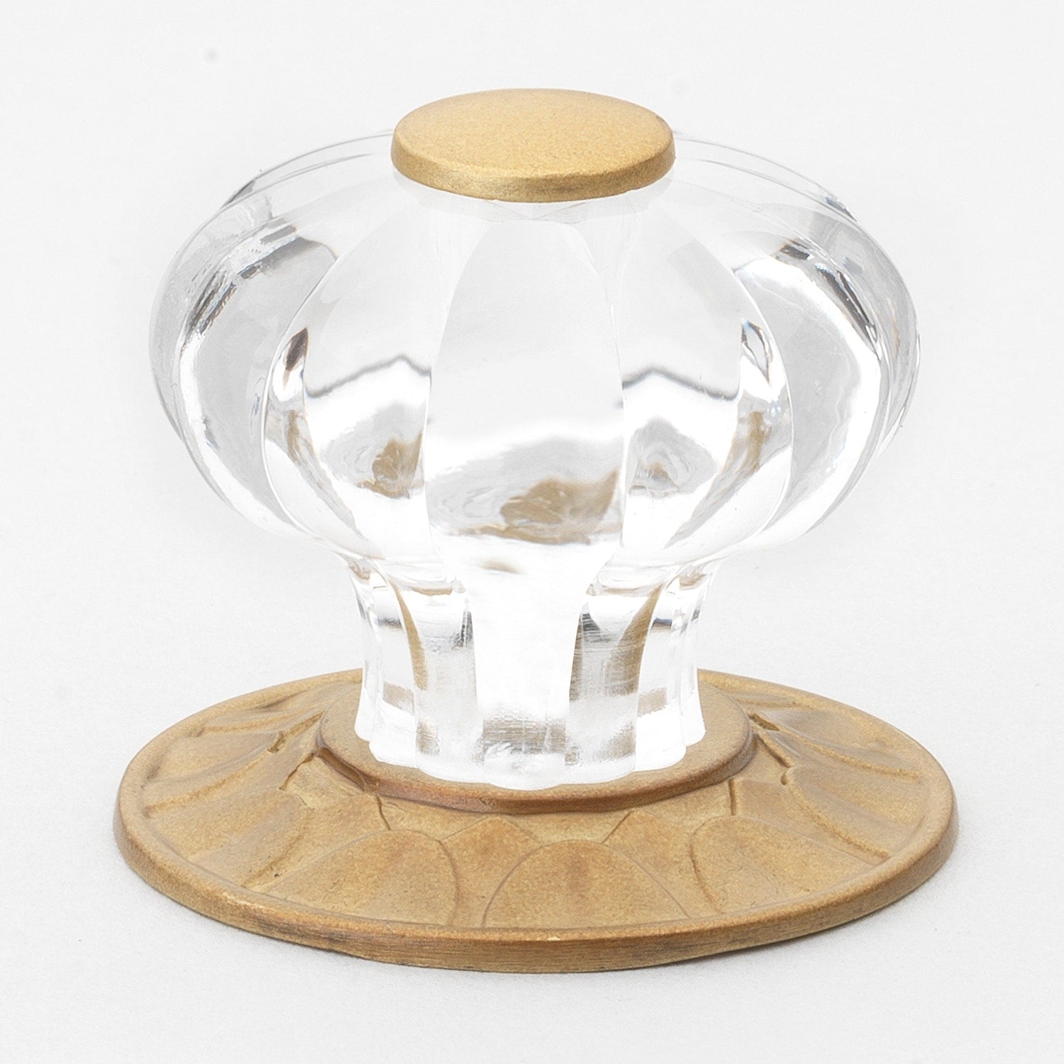 Gliderite 1.25 Inch Clear Acrylic Cabinet Knob Satin Gold Pack Of 10