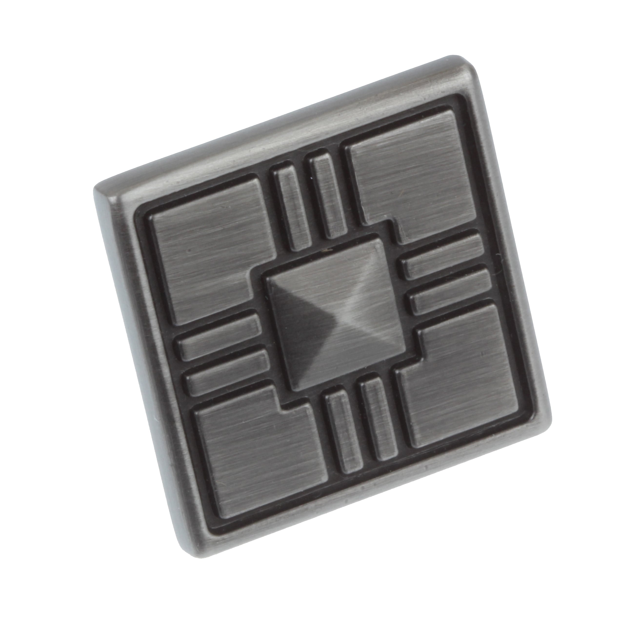 Gliderite 1.25 Inch Craftsman Series Satin Pewter Square Cabinet Knobs Pack Of 10