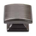 Gliderite 1.25 Inch Domed Convex Square Brushed Pewter Cabinet Knobs Pack Of 10 Or 25