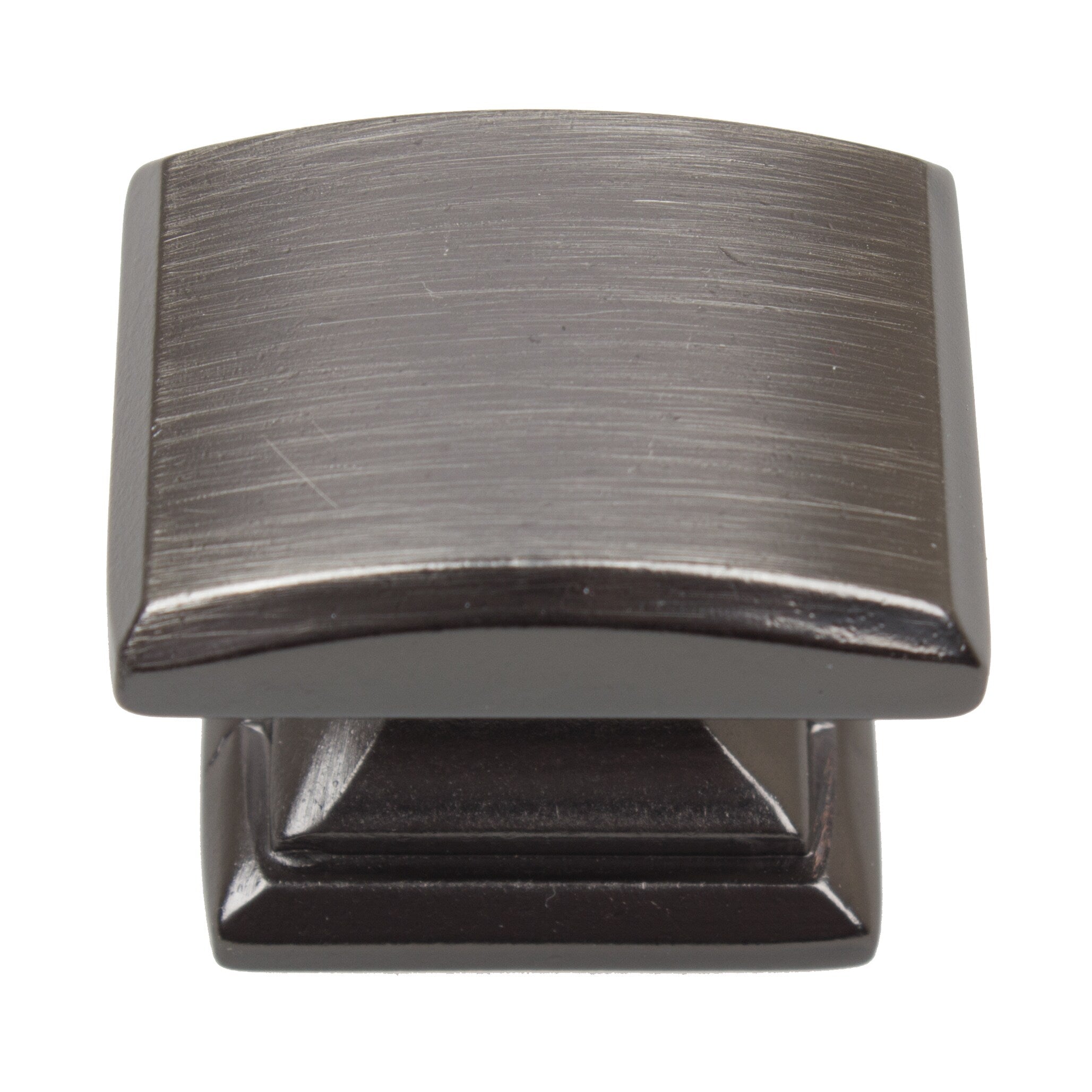 Gliderite 1.25 Inch Domed Convex Square Brushed Pewter Cabinet Knobs Pack Of 10 Or 25