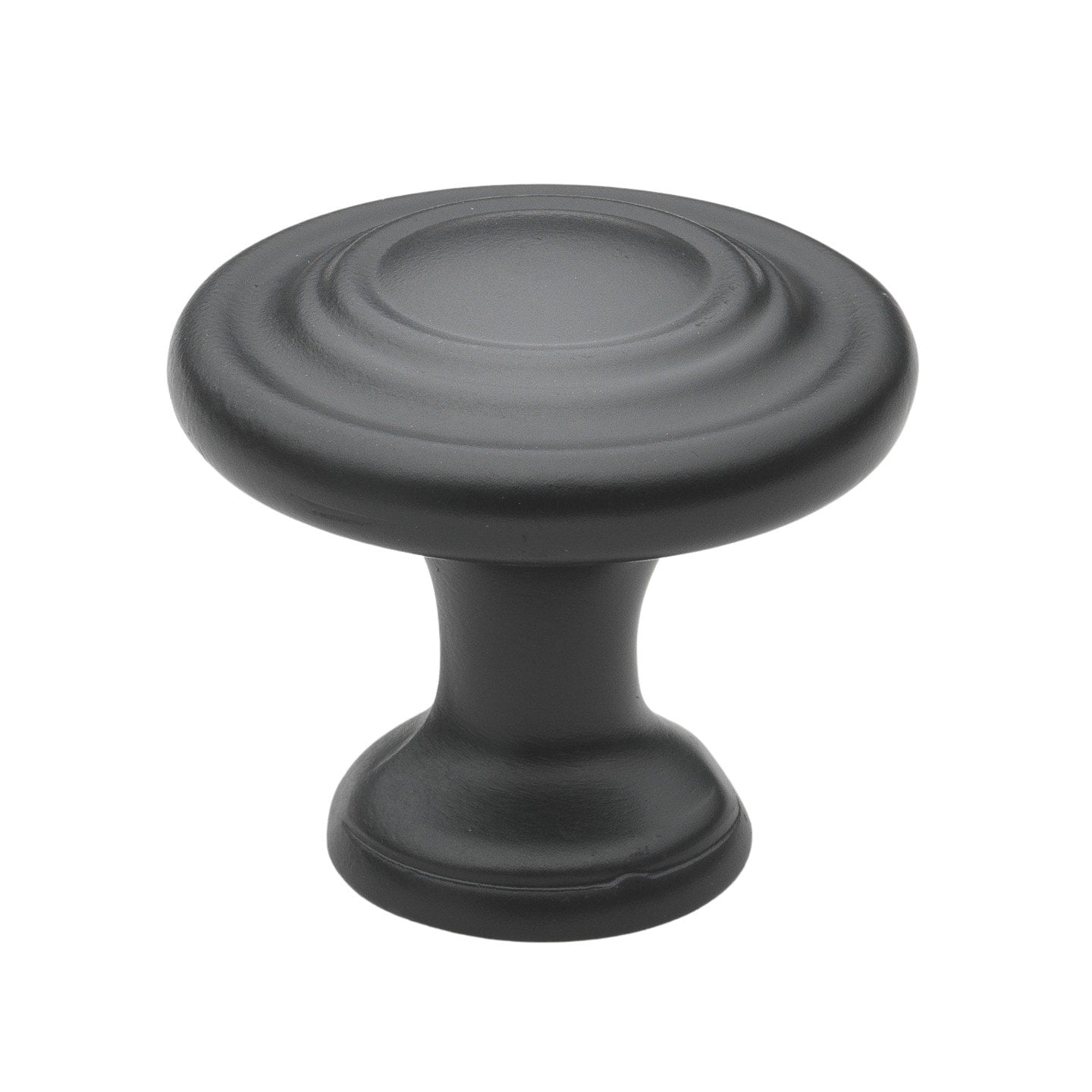 Gliderite 1.25 Inch Matte Black 3 Ring Round Cabinet Knobs Pack Of 10
