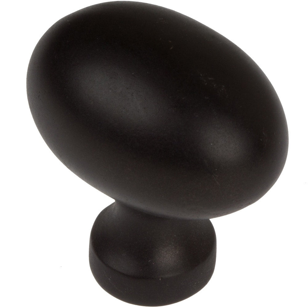 Gliderite 1.25 Inch Matte Black Classic Oval Egg Cabinet Knobs Pack Of 25