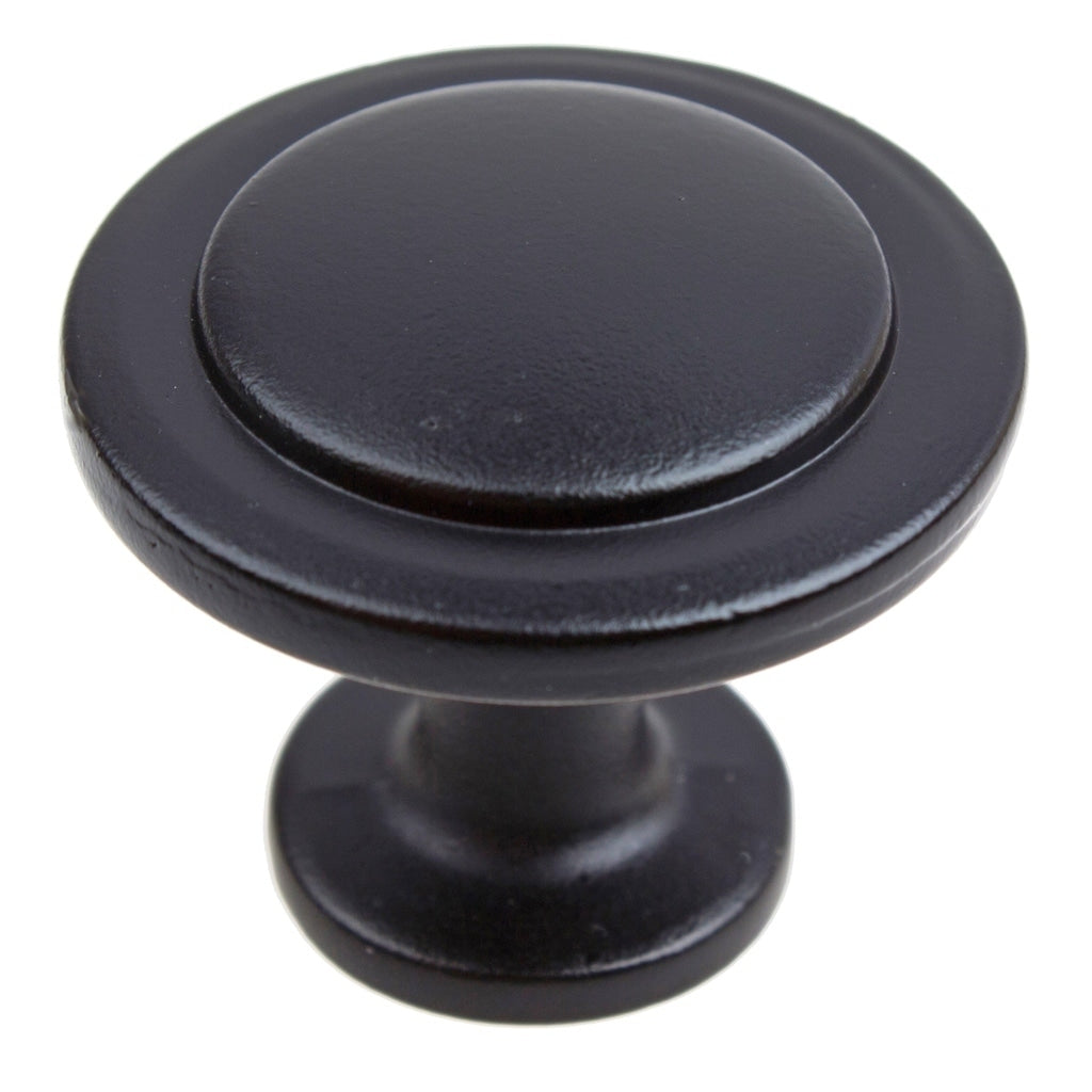 Gliderite 1.25 Inch Matte Black Classic Round Ring Cabinet Knob Pack Of 10 Or 25