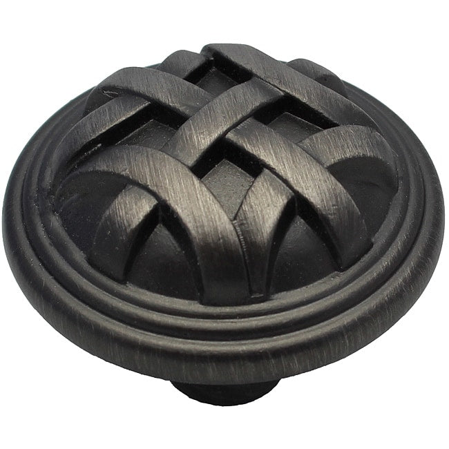Gliderite 1.25 Inch Pewter Round Braided Cabinet Knobs Case Of 25
