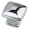 Gliderite 1.25 Inch Polished Chrome Square Deco Cabinet Knobs