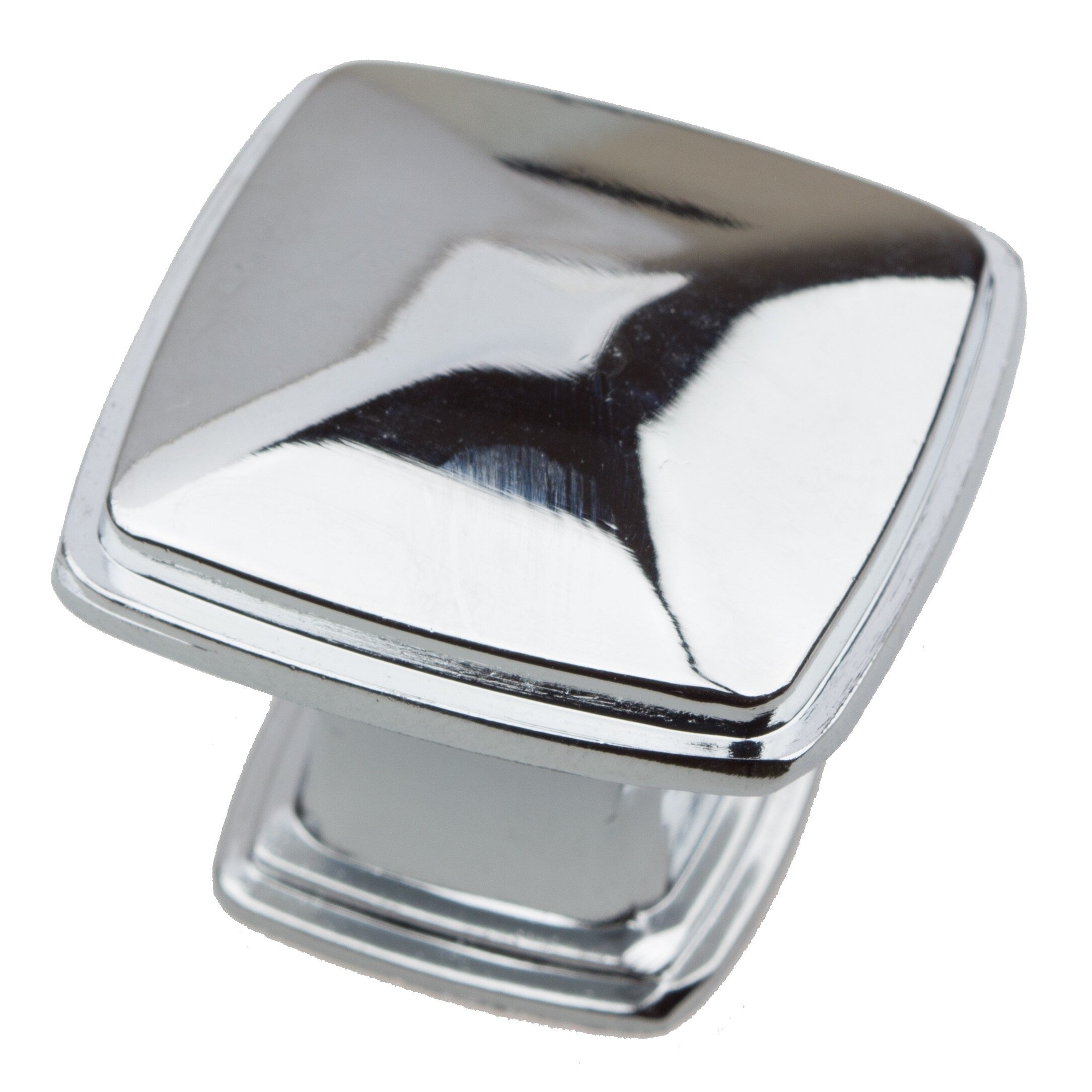 Gliderite 1.25 Inch Polished Chrome Square Deco Cabinet Knobs