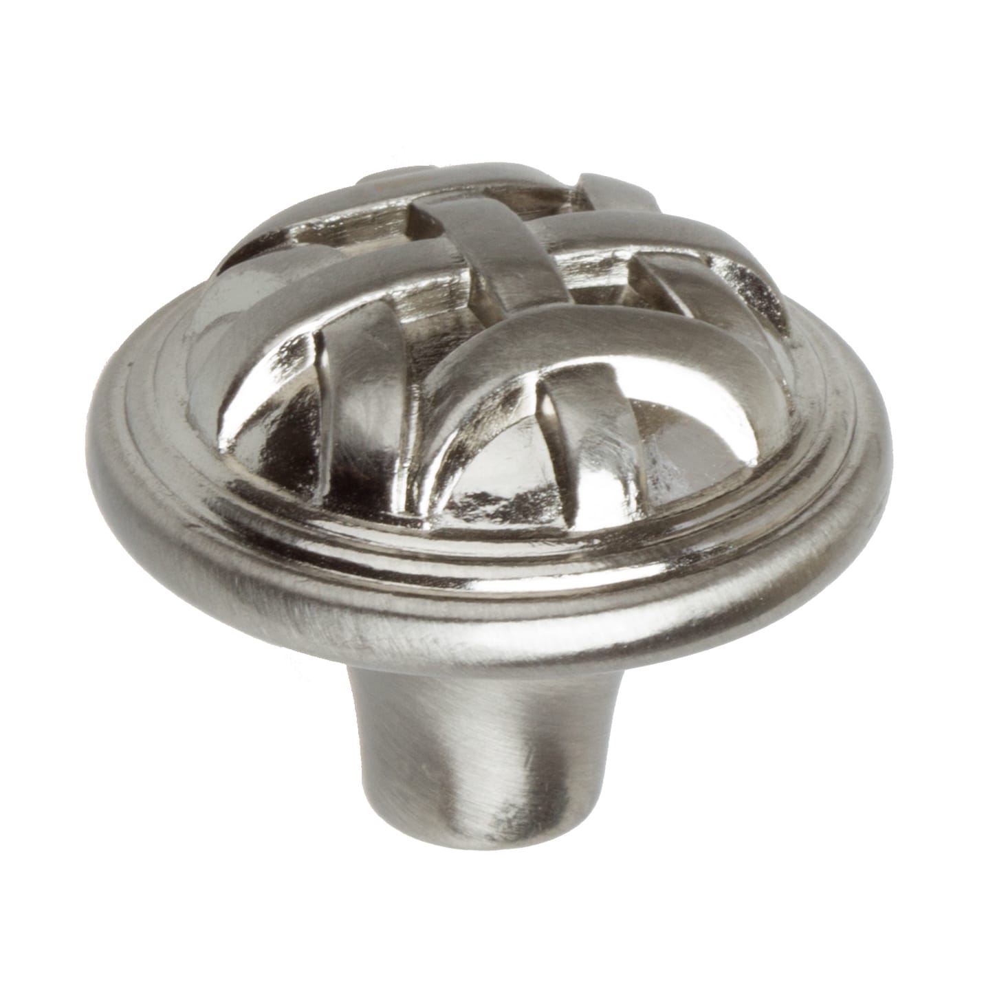 Gliderite 1.25 Inch Satin Nickel Round Braided Cabinet Knobs Pack Of 10