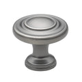 Gliderite 1.25 Inch Satin Pewter Classic 3 Ring Round Knobs Pack Of 10 Or 25