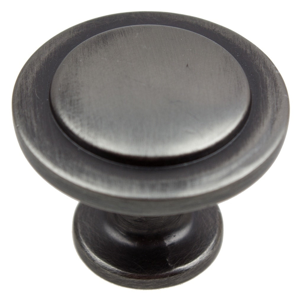 Gliderite 1.25 Inch Satin Pewter Classic Round Ring Cabinet Knob Pack Of 10 Or 25