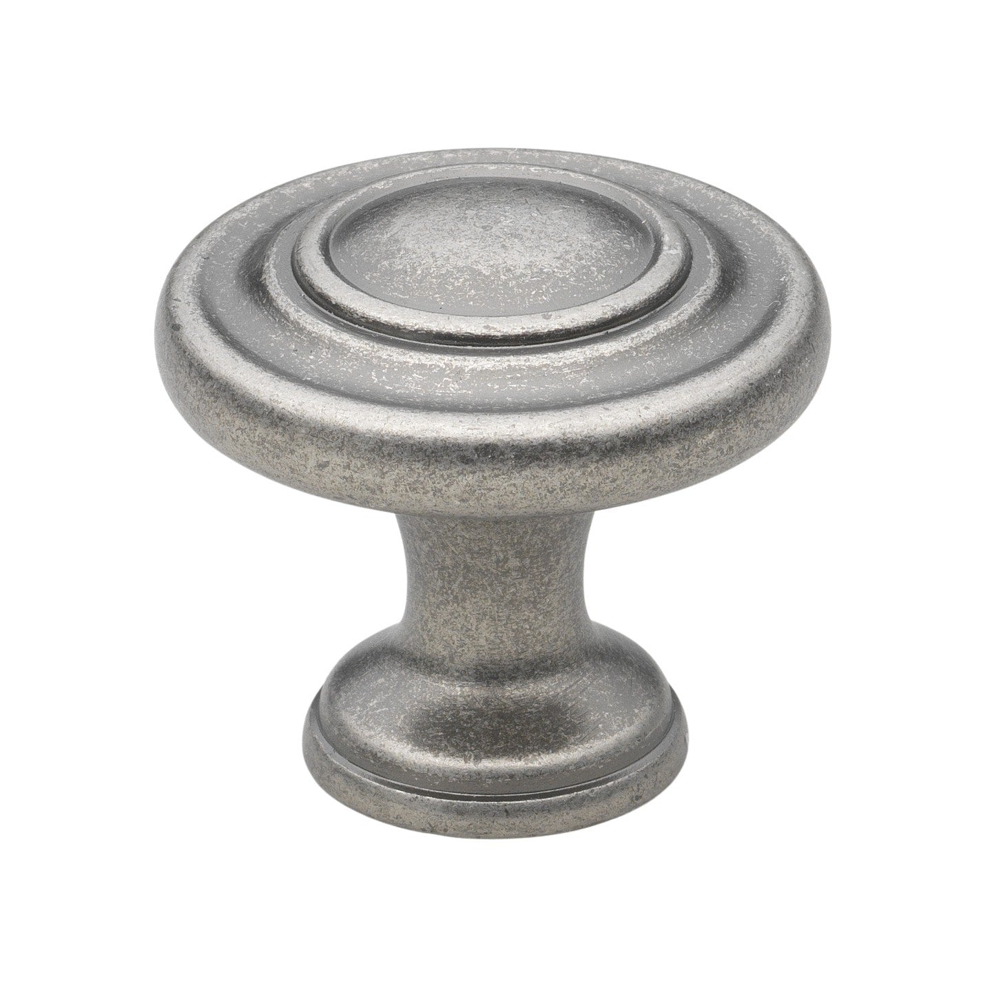 Gliderite 1.25 Inch Weathered Nickel Classic 3 Ring Round Knobs Pack Of 10 Or 25