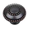 Gliderite 1.375 Inch Round Double Ring Beaded Oil Rubbed Bronze Cabinet Knobs Pack Of 10 Or 25