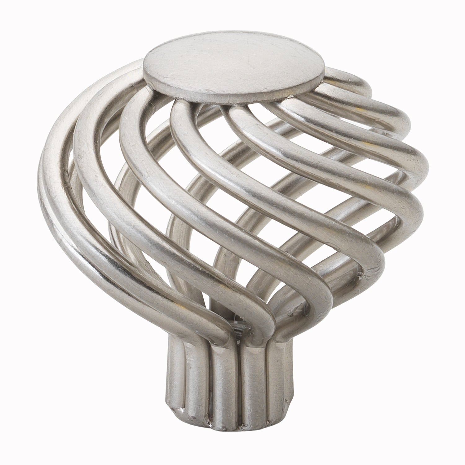 Gliderite 1.5 Inch Satin Nickel Round Birdcage Cabinet Knobs Pack Of 10