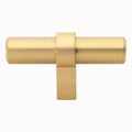 Gliderite 2.25 Inch Solid Satin Gold Euro Cabinet T Knob Pack Of 25