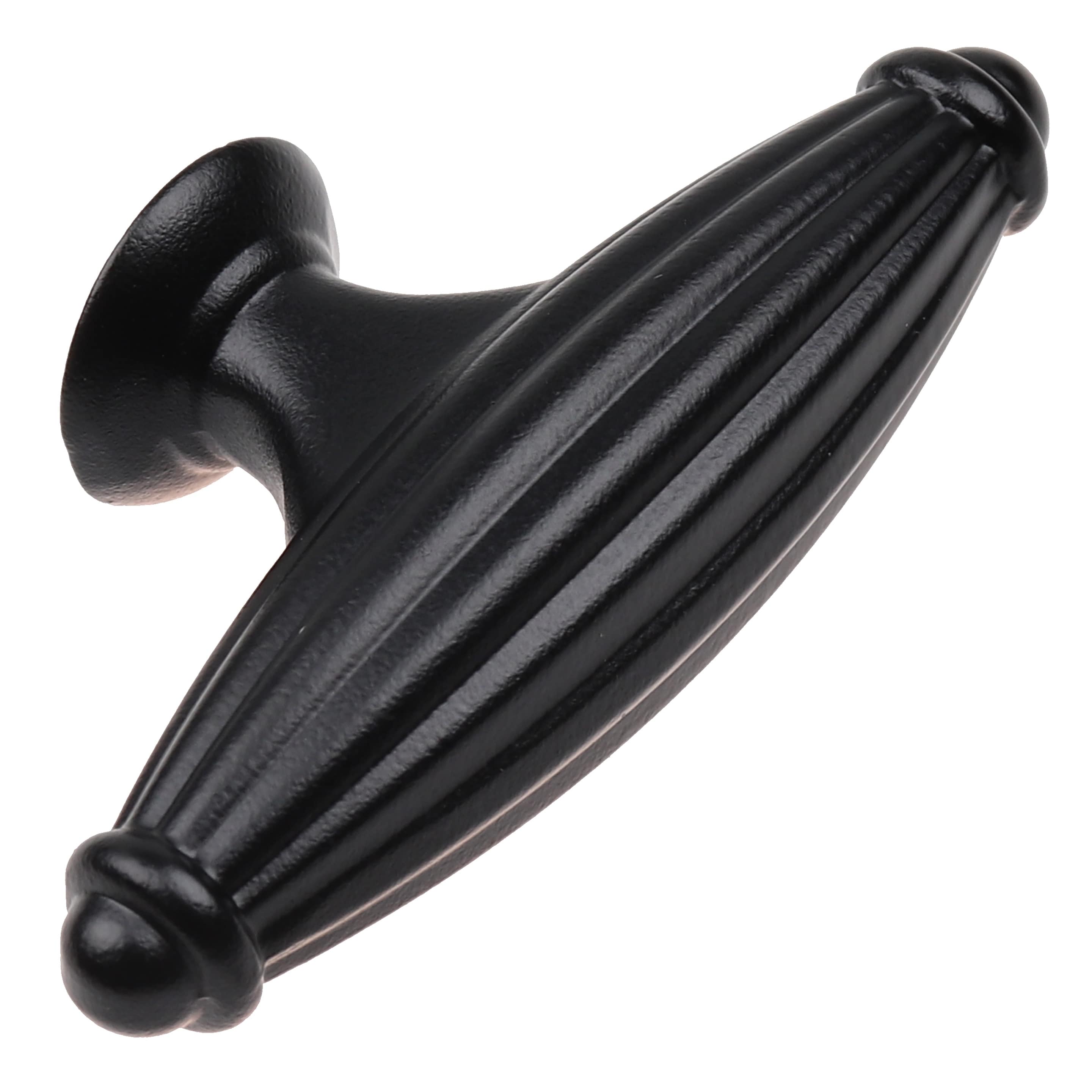 Gliderite 25 Pack 2 1 2 Inch Fluted T Knob Matte Black