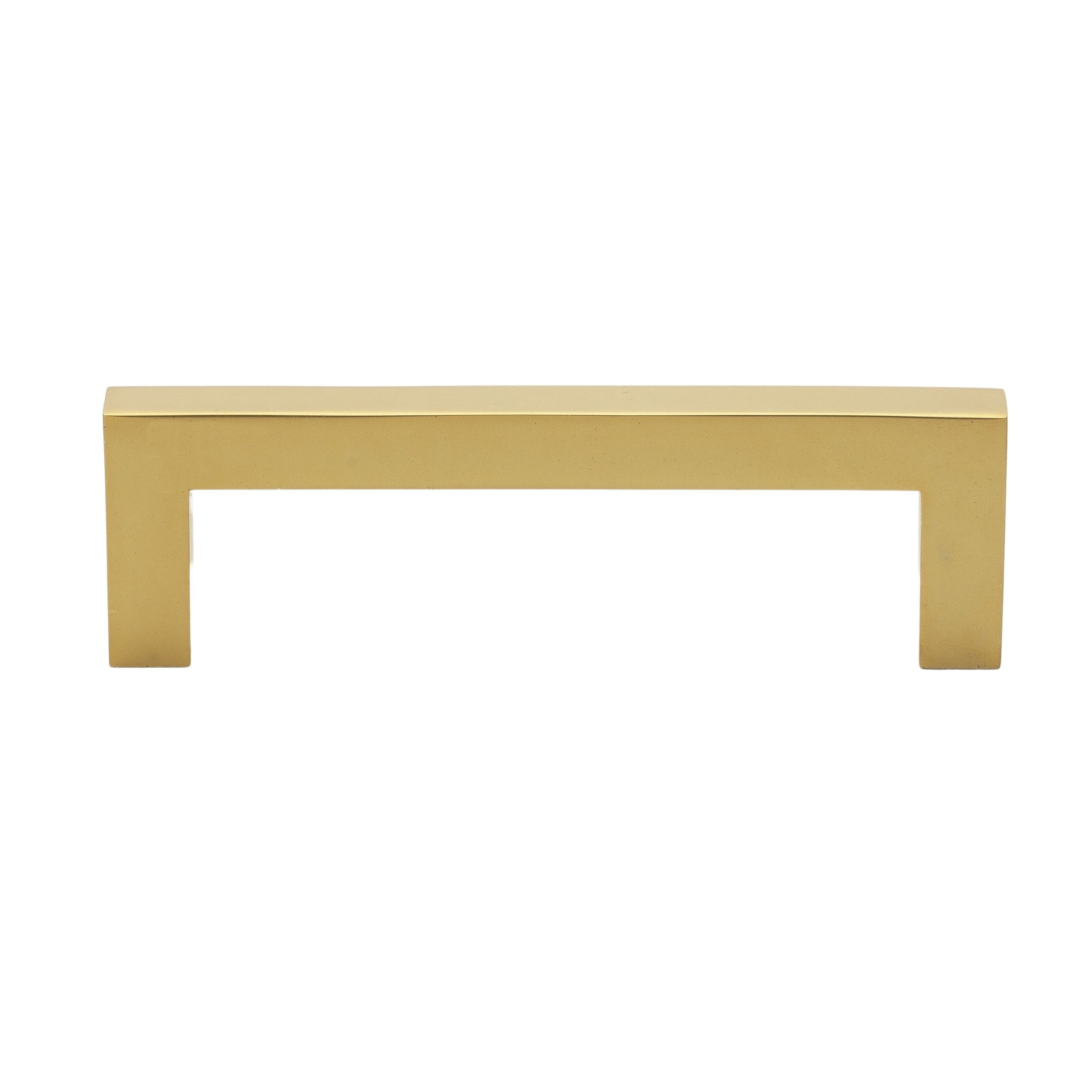 Gliderite 3 3 4 In. Center Gold Solid Square Bar Pulls 10 Pack Brass Gold