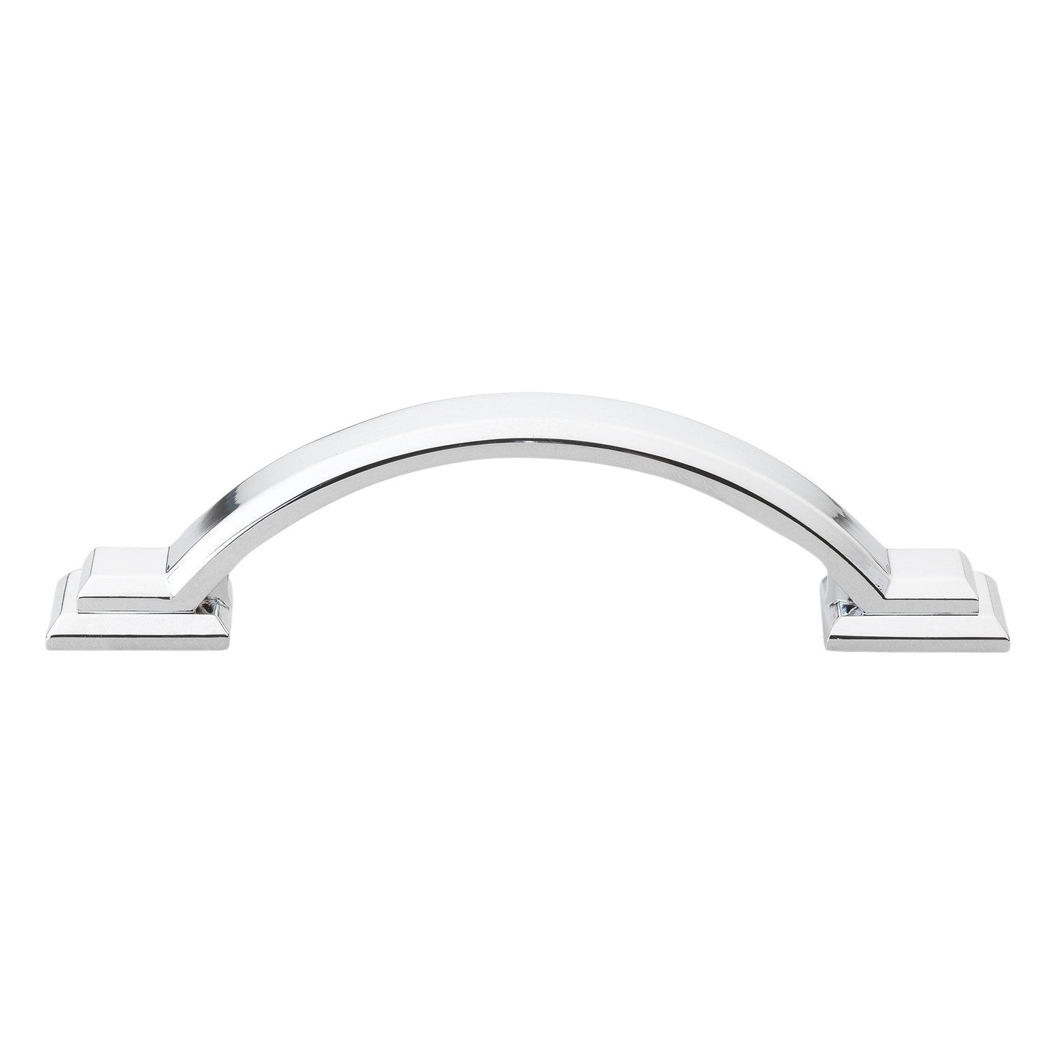 Gliderite 3 Inch Cc Arched Square 4.375 Inch Length Polished Chrome Cabinet Pulls Pack Of 10 Or 25 Polished Chrome