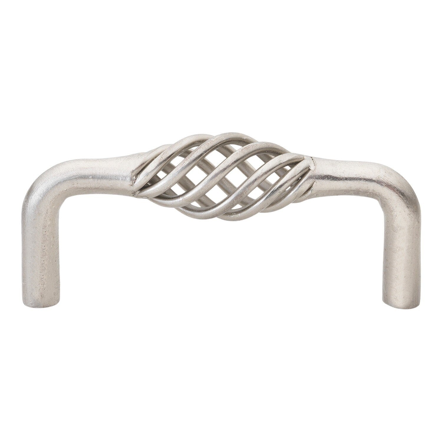 Gliderite 3 Inch Screw Center Twisted Birdcage Cabinet Hardware Pull Satin Nickel Pack Of 25 Silver