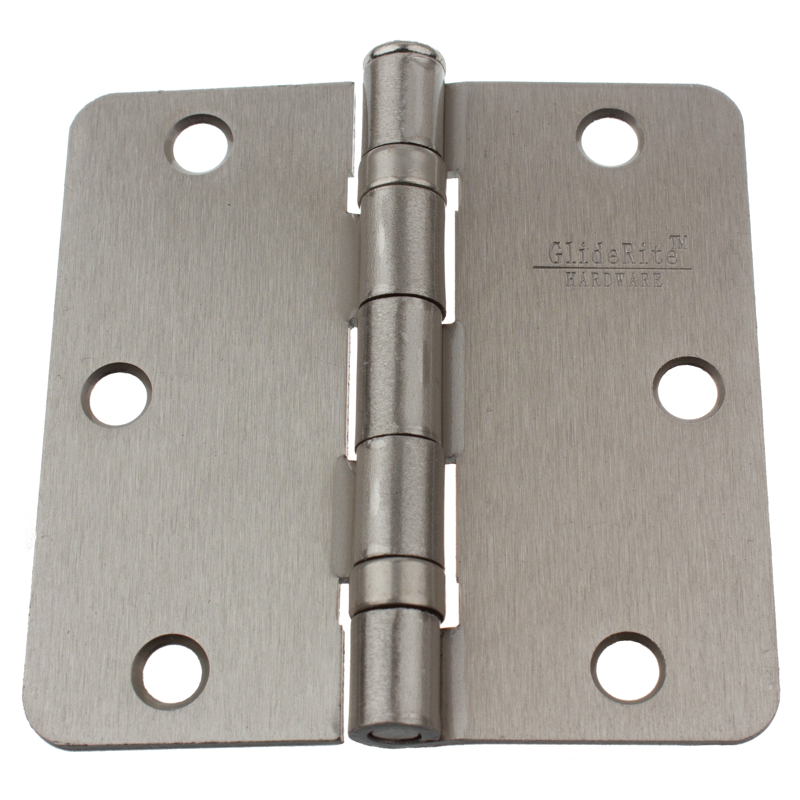 Gliderite 3.5 Inch Ball Bearing Door Hinges 0.25 Inch Radius Corners Satin Nickel Pack Of 12 Or 24