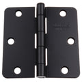 Gliderite 3.5 X 1 4 Radius Matte Black Door Hinges Pack Of 12