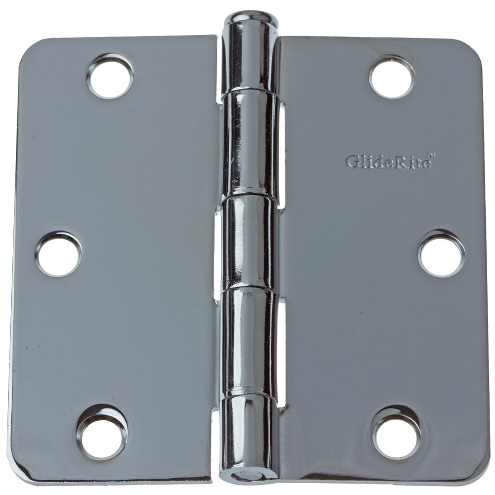Gliderite 3.5 X 1 4 Radius Polished Chrome Door Hinges Pack Of 12