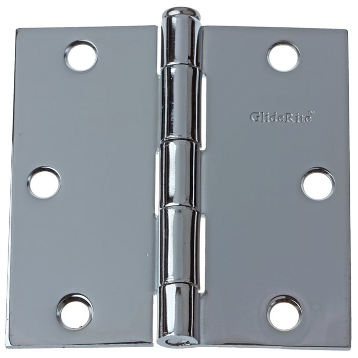 Gliderite 3.5 X 3.5 Square Corner Polished Chrome Door Hinges Pack Of 12