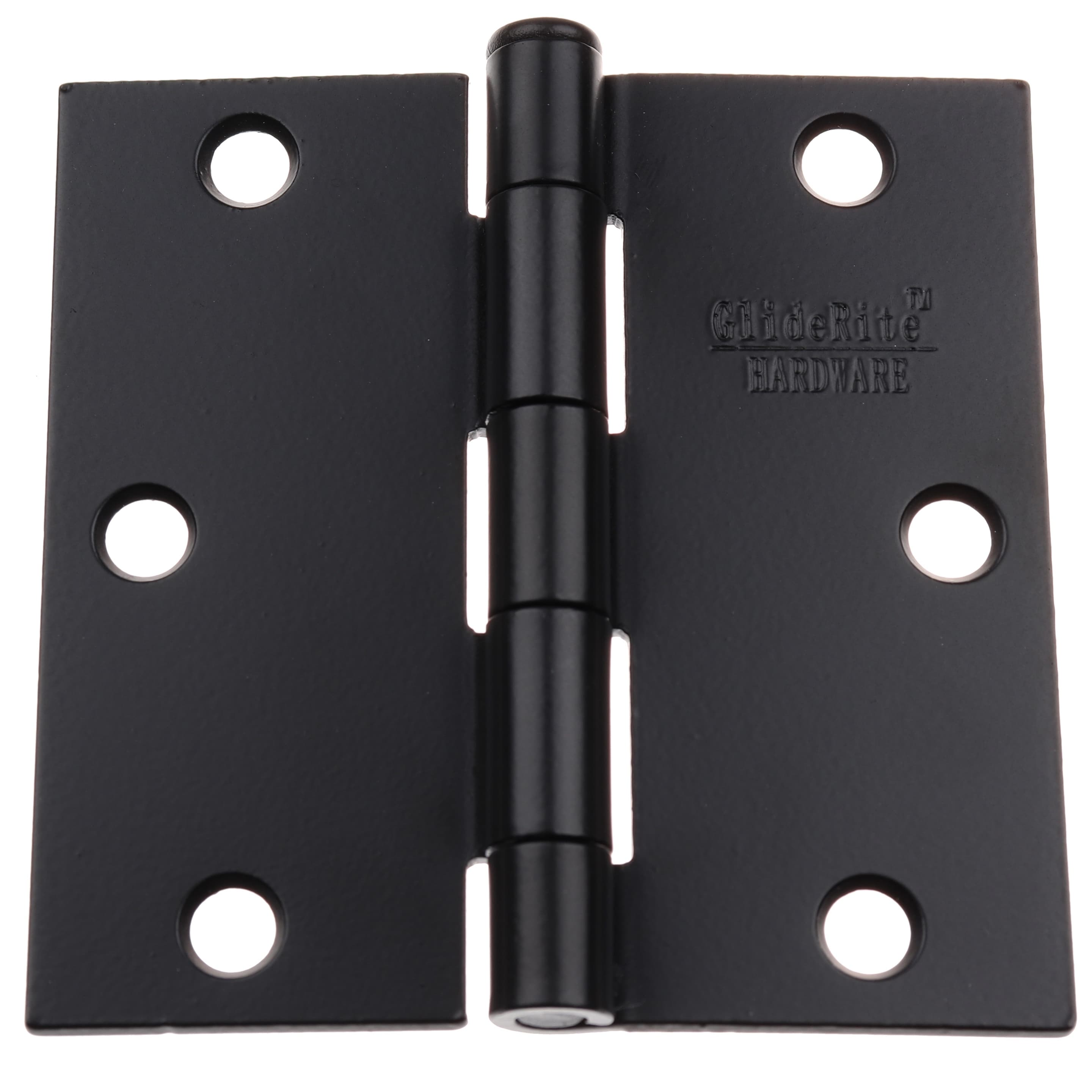 Gliderite 3.5 X 3.5 Square Matte Black Door Hinges Pack Of 12