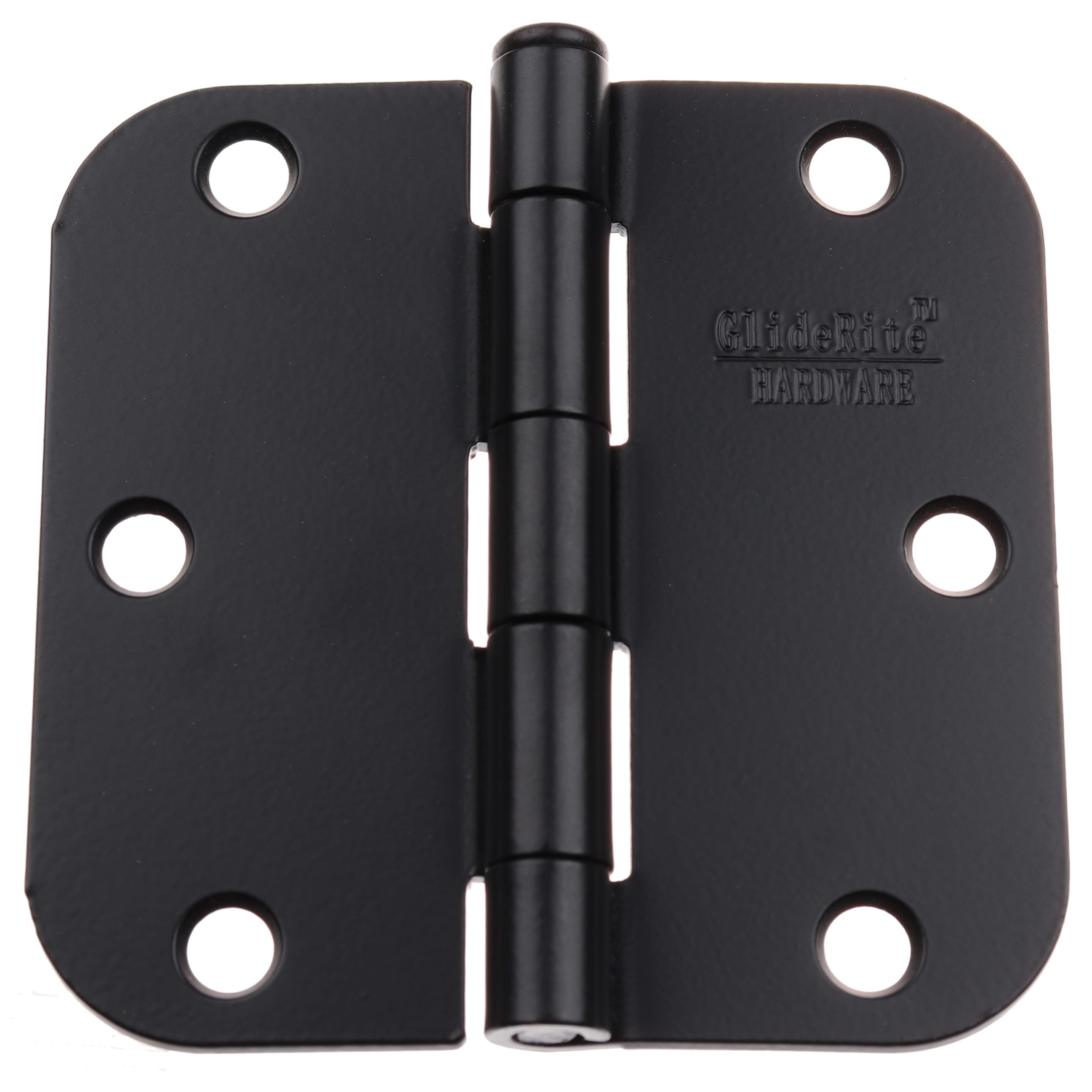 Gliderite 3.5 X 5 8 Radius Matte Black Door Hinges Pack Of 12