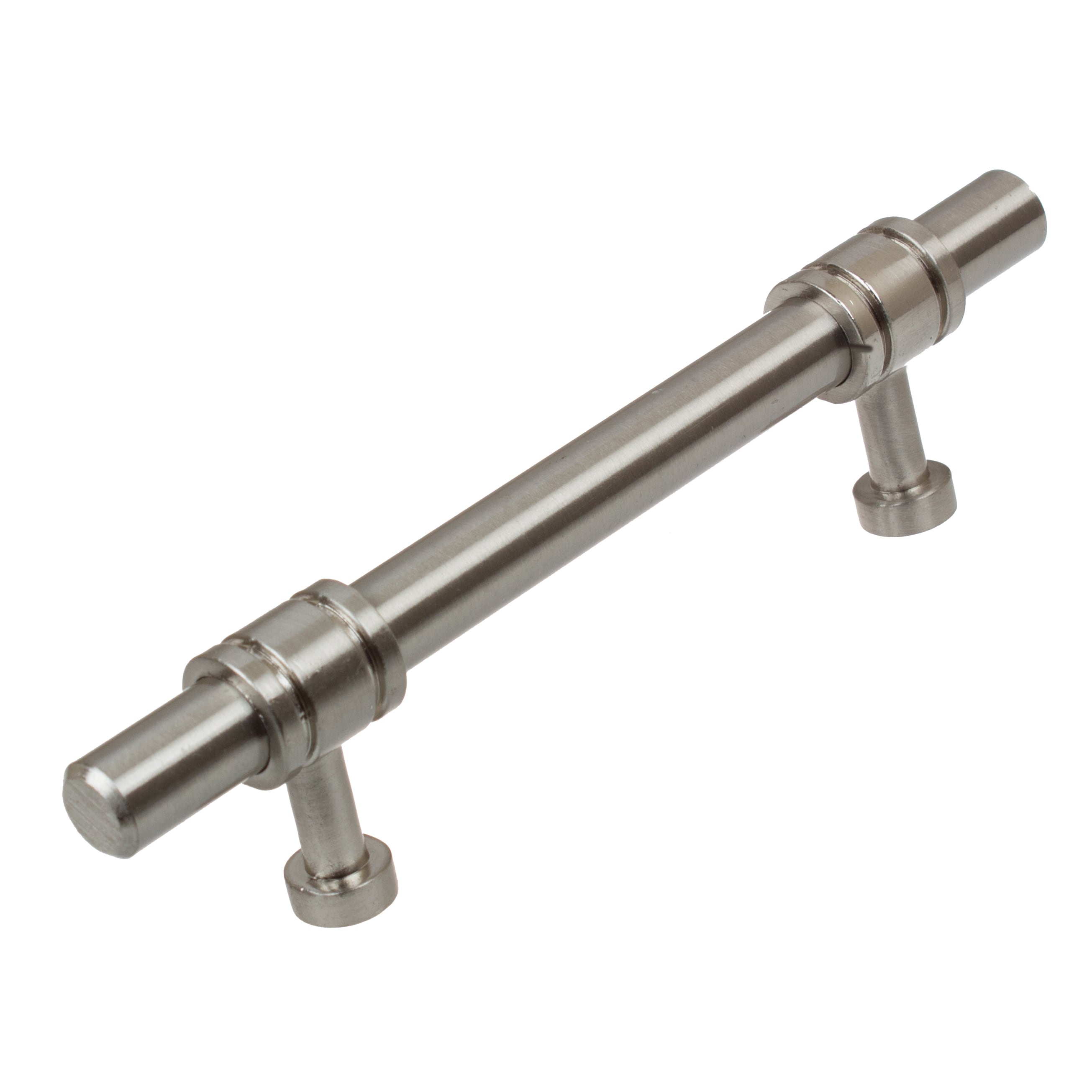 Gliderite 3.75 Inch Cc Satin Nickel Solid Steel Barrel Ring Cabinet Bar Pulls Pack Of 10 Or 25