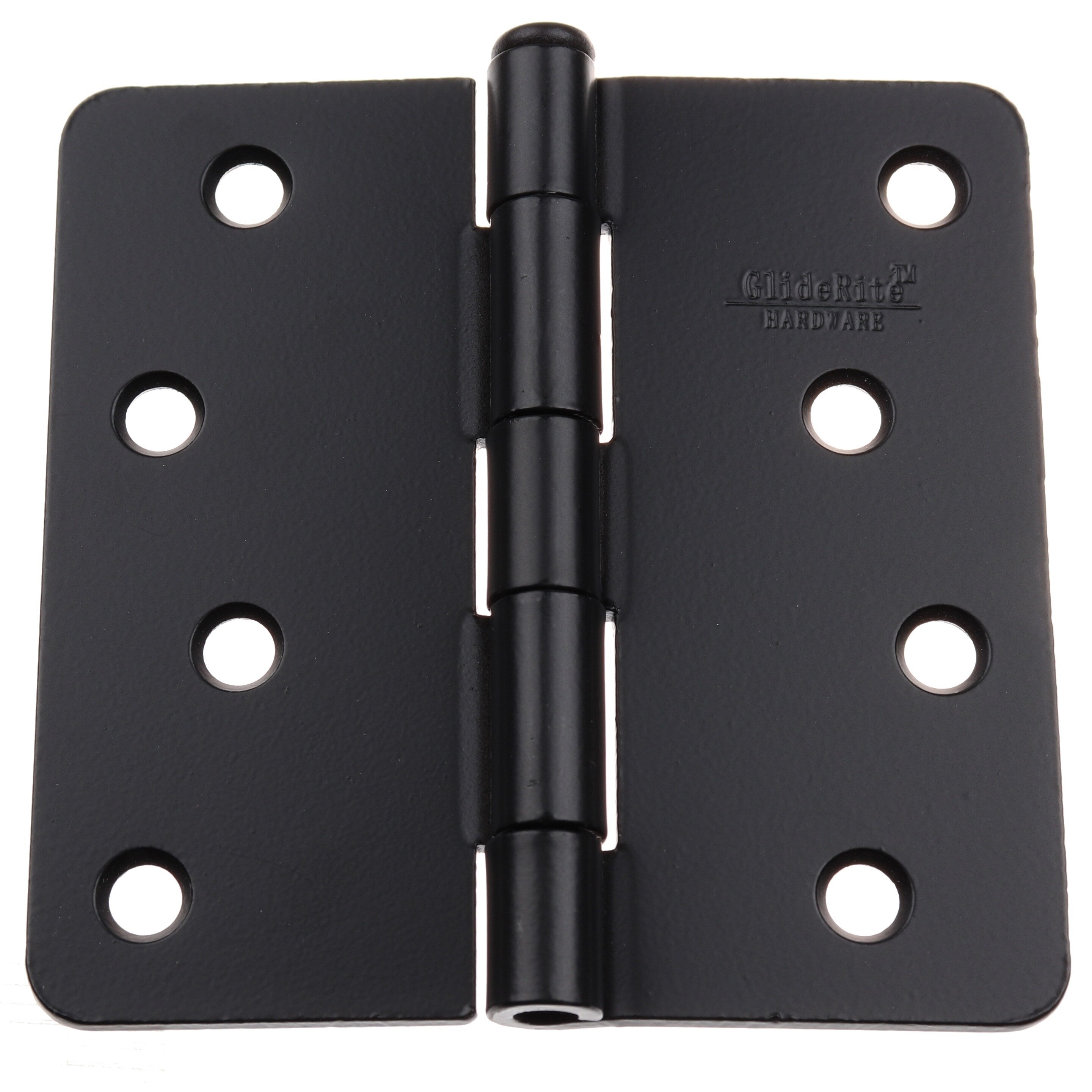 Gliderite 4 X 1 4 Radius Matte Black Door Hinges Pack Of 12