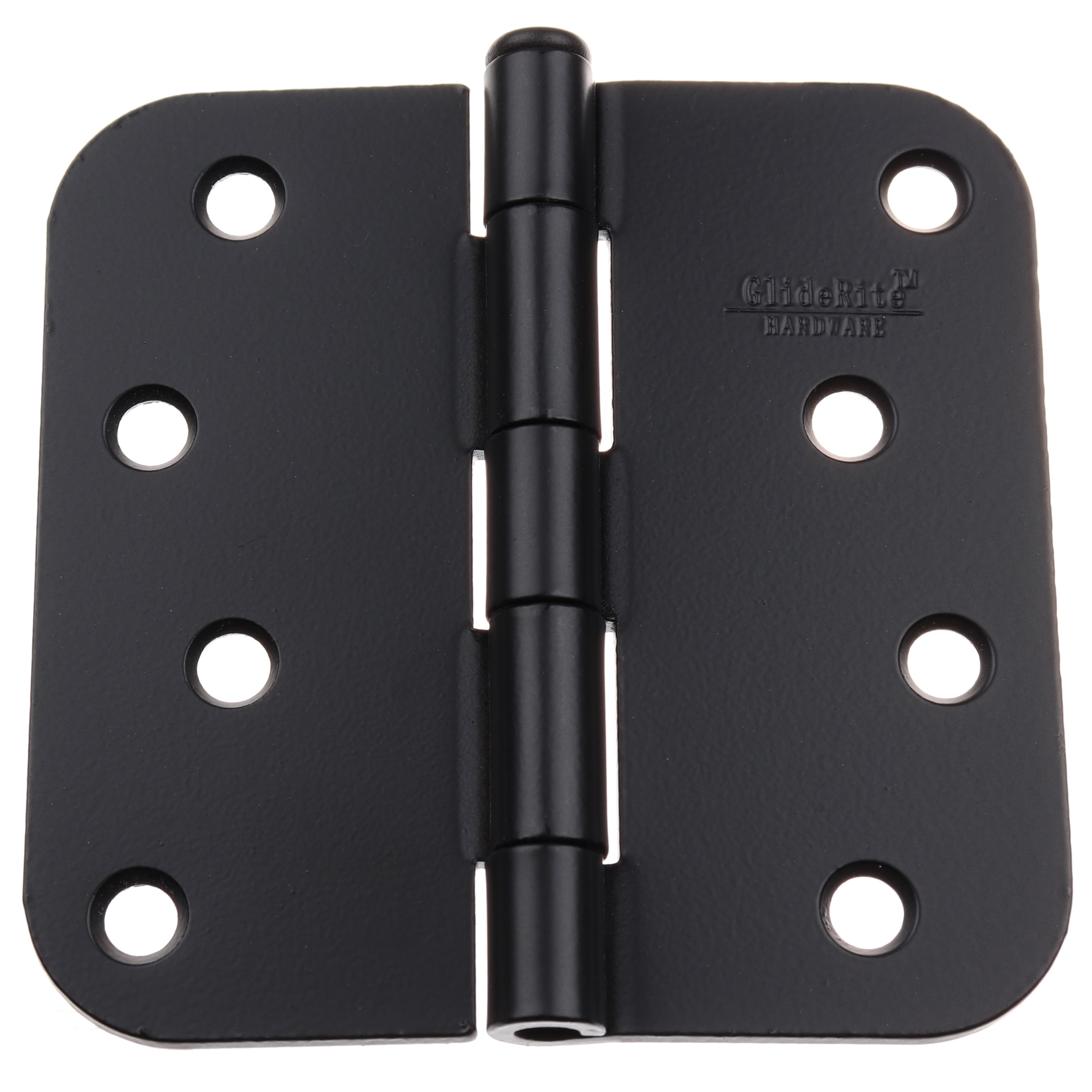 Gliderite 4 X 5 8 Radius Matte Black Door Hinges Pack Of 12