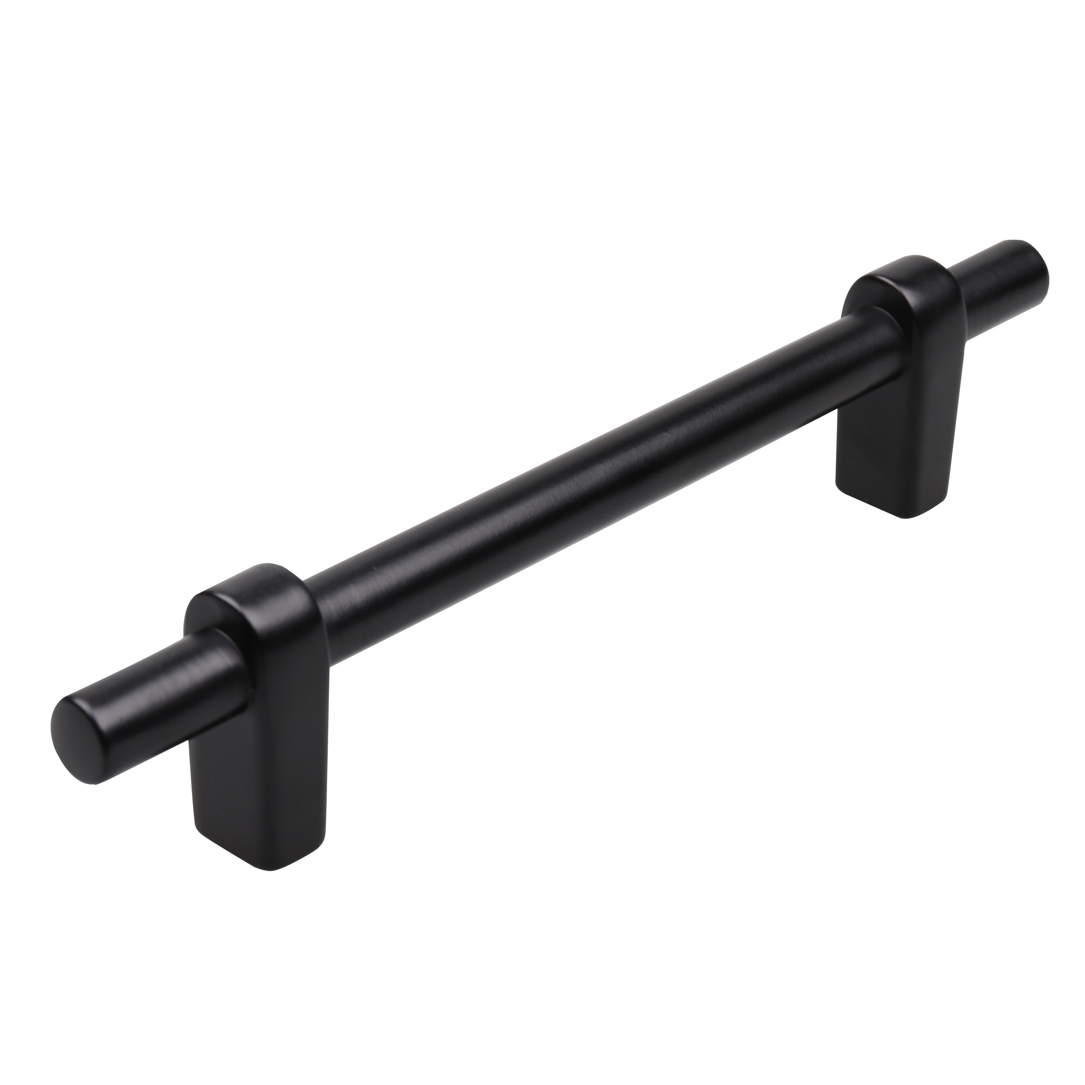Gliderite 4.25 Inch Cc Matte Black Euro T Bar Cabinet Handle Bar Pulls Pack Of 10