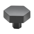 Gliderite 5 Pack 1 1 2 Inch Solid Hexagon Cabinet Knob Matte Black