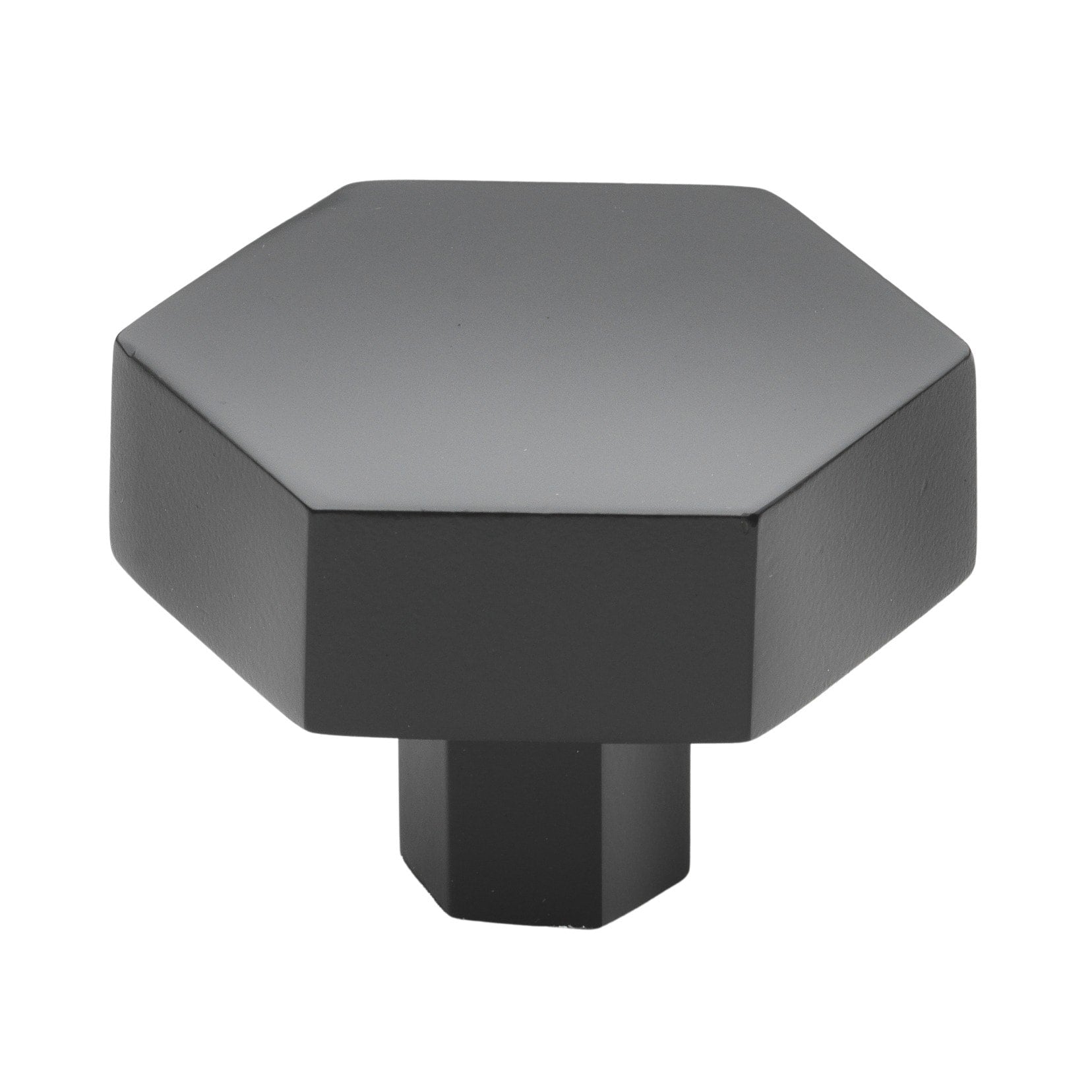 Gliderite 5 Pack 1 1 2 Inch Solid Hexagon Cabinet Knob Matte Black
