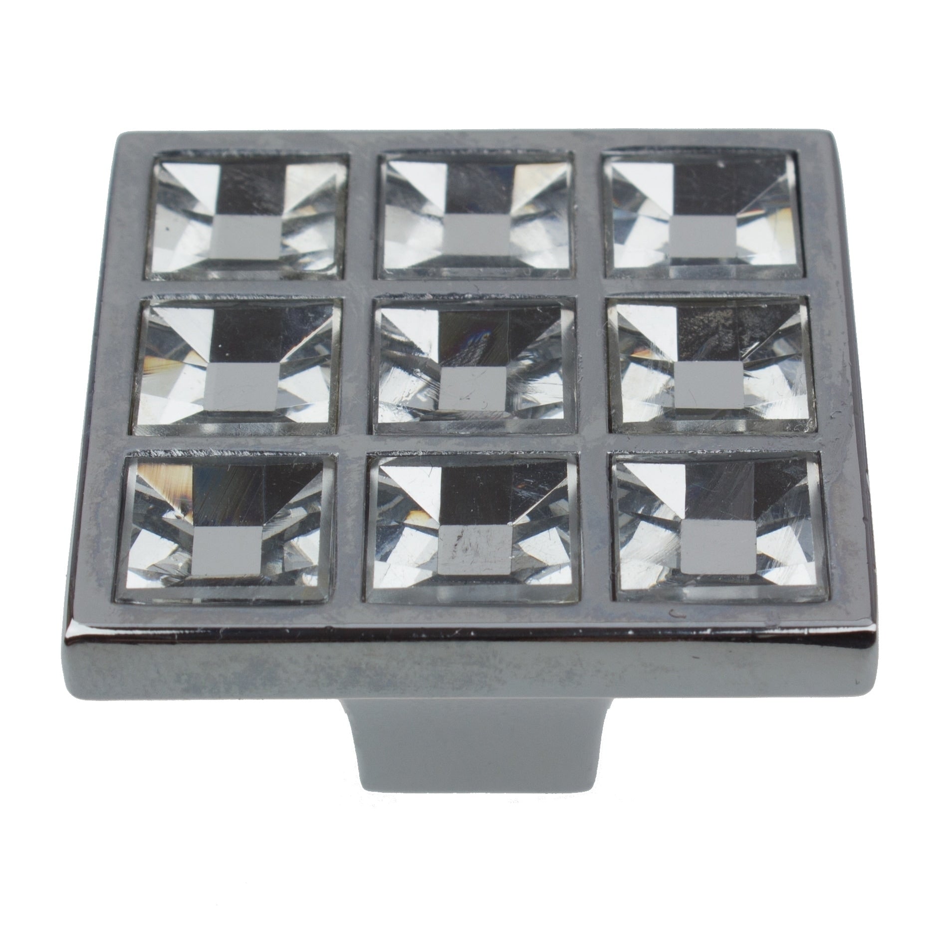 Gliderite 5 Pack 1 1 2 In. Square K9 Crystal Cabinet Knobs Polished Chrome
