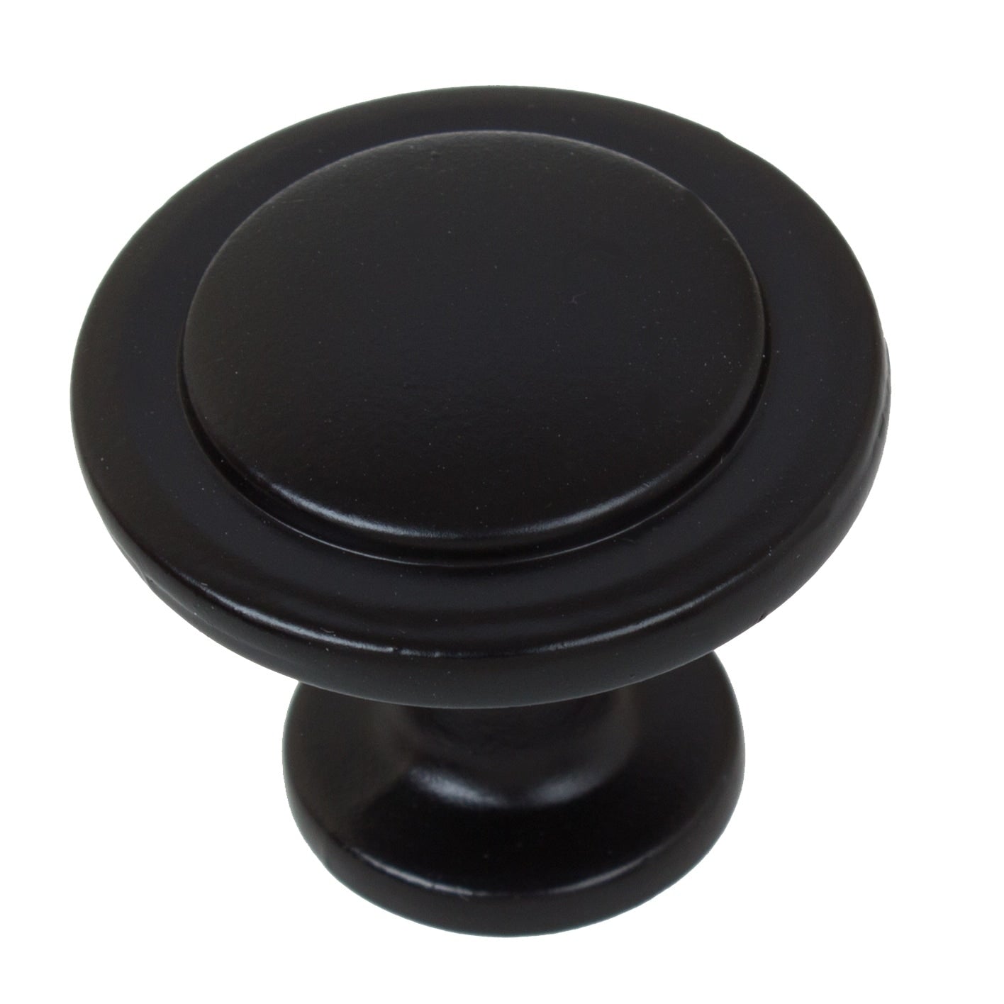 Gliderite 5 Pack 1 1 4 In. Matte Black Round Ring Cabinet Knobs Matte Black
